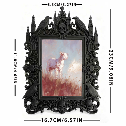 Rare-edition-pick Gothic Dark-style Photo Frame | Gothic Balcony Hanging Chair Side Decor, Photo Ornament, Wall/Table Dual-use, Rustic Frame