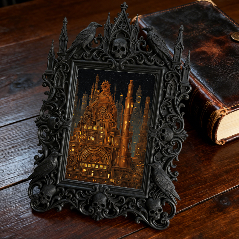 Hard-to-get-pick Gothic Dark-style Photo Frame | Vampire LARP Themed Home Theater Snack Bar Decor, Photo Ornament, Wall/Table Dual-use, Arti