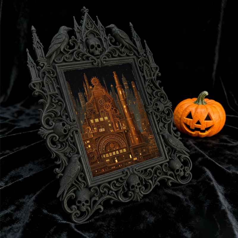 Hard-to-get-pick Gothic Dark-style Photo Frame | Vampire LARP Themed Home Theater Snack Bar Decor, Photo Ornament, Wall/Table Dual-use, Arti
