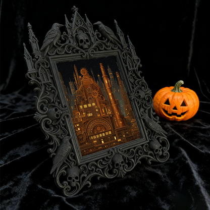 Hard-to-get-pick Gothic Dark-style Photo Frame | Vampire LARP Themed Home Theater Snack Bar Decor, Photo Ornament, Wall/Table Dual-use, Arti