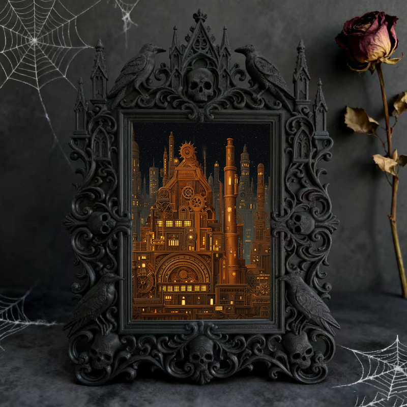 Hard-to-get-pick Gothic Dark-style Photo Frame | Vampire LARP Themed Home Theater Snack Bar Decor, Photo Ornament, Wall/Table Dual-use, Arti