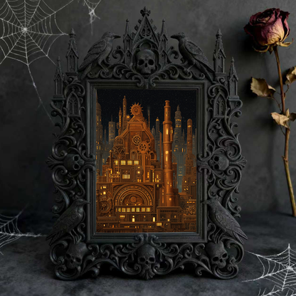 Hard-to-get-pick Gothic Dark-style Photo Frame | Vampire LARP Themed Home Theater Snack Bar Decor, Photo Ornament, Wall/Table Dual-use, Arti