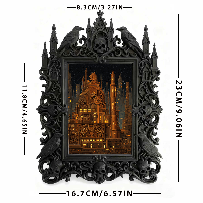 Hard-to-get-pick Gothic Dark-style Photo Frame | Vampire LARP Themed Home Theater Snack Bar Decor, Photo Ornament, Wall/Table Dual-use, Arti