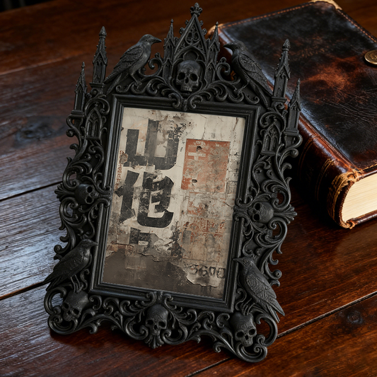 One-of-a-kind-gem Gothic Dark-style Photo Frame | Witchy Kitchen Herb Drying Rack Side Decor, Photo Ornament, Wall-mountable & Tabletop, Por