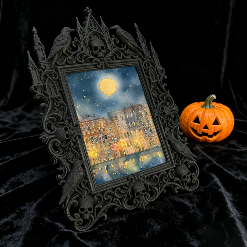 Insta-trending Gothic Dark-style Photo Frame | Dark Academia Vintage Ink Bottle Shop Decor, Photo Ornament, Wall/Table Dual-use, Durable Fra