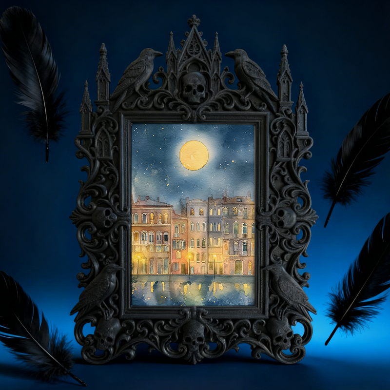 Insta-trending Gothic Dark-style Photo Frame | Dark Academia Vintage Ink Bottle Shop Decor, Photo Ornament, Wall/Table Dual-use, Durable Fra
