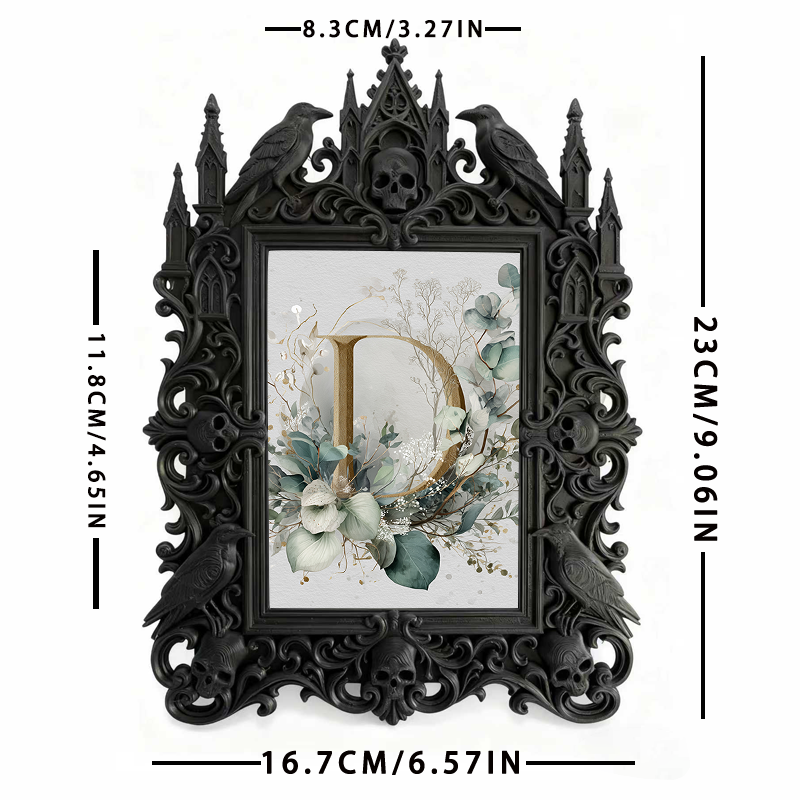 Shop-top-seller Gothic Dark-style Photo Frame | Vampire-themed Wine Tasting Room Decor, Photo Ornament, Wall-mountable & Tabletop, Lightweig