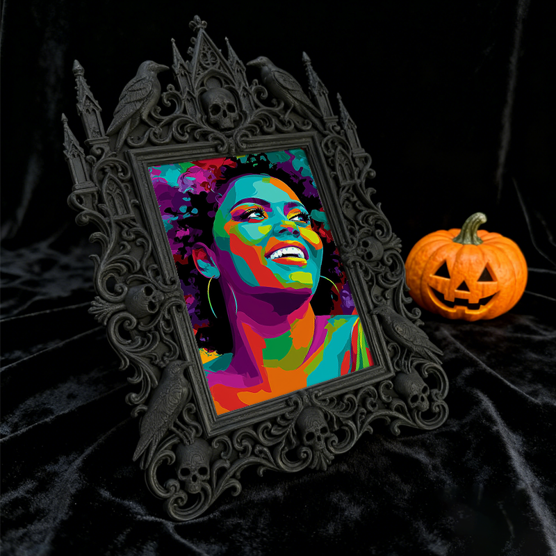 Bestselling-now Gothic Dark-style Photo Frame | Witchy Crystal Wand Craft Shop Decor, Photo Ornament, Dual-use Display, Retro Plastic Frame