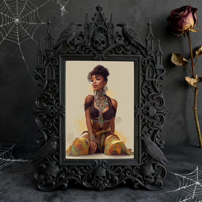 Highly-coveted Gothic Dark-style Photo Frame | Gothic Matte Nail Art Sticker Shop Decor, Photo Ornament, Wall-mountable & Tabletop, Scratch-