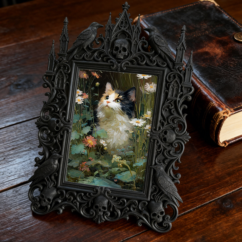 Trend-buzzing Gothic Dark-style Photo Frame | Punk Rock Band Merchandise Storage Shop Decor, Photo Ornament, Wall/Table Dual-use, Eco-friend