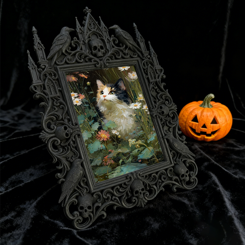 Trend-buzzing Gothic Dark-style Photo Frame | Punk Rock Band Merchandise Storage Shop Decor, Photo Ornament, Wall/Table Dual-use, Eco-friend
