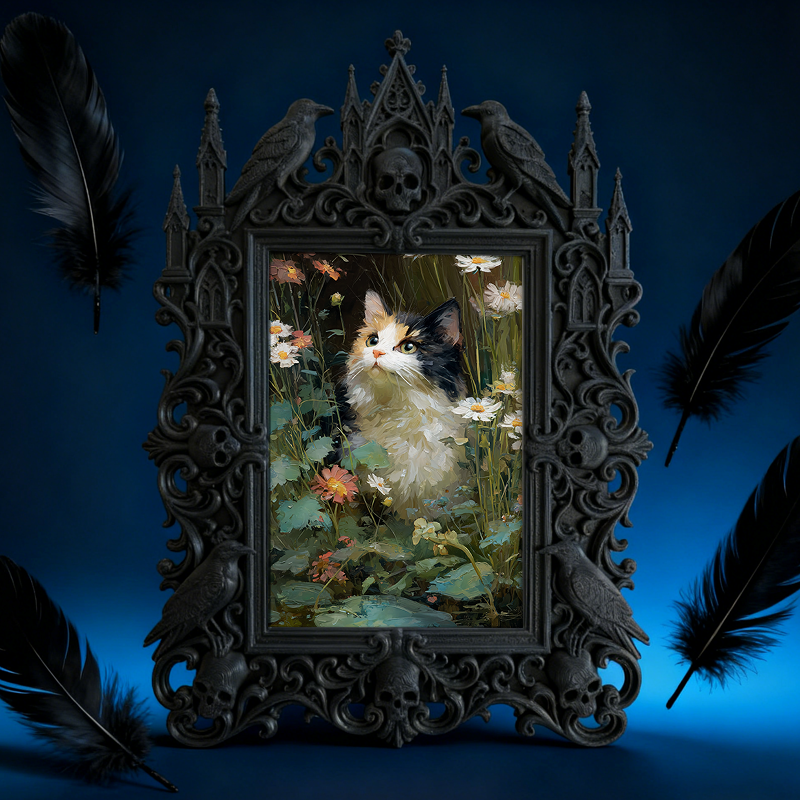 Trend-buzzing Gothic Dark-style Photo Frame | Punk Rock Band Merchandise Storage Shop Decor, Photo Ornament, Wall/Table Dual-use, Eco-friend