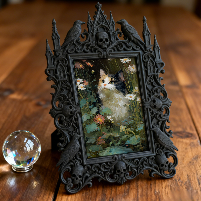 Trend-buzzing Gothic Dark-style Photo Frame | Punk Rock Band Merchandise Storage Shop Decor, Photo Ornament, Wall/Table Dual-use, Eco-friend