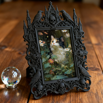 Trend-buzzing Gothic Dark-style Photo Frame | Punk Rock Band Merchandise Storage Shop Decor, Photo Ornament, Wall/Table Dual-use, Eco-friend