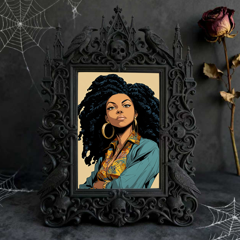 Must-grab Gothic Dark-style Photo Frame | Horror Themed Vinyl Record Shop Decor, Photo Ornament, Wall-mountable & Tabletop, Slim Frame