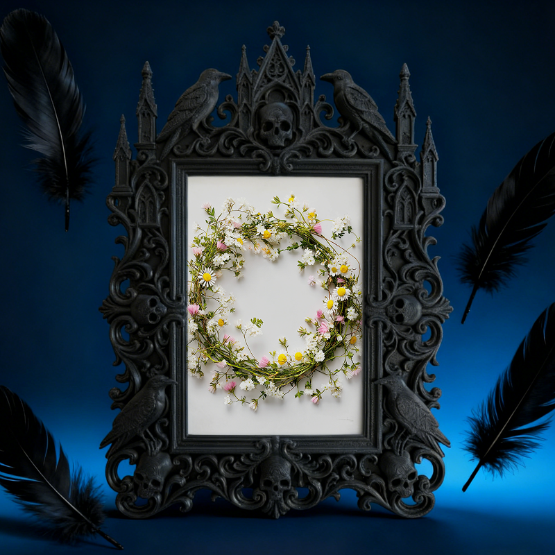 5-star-rated Gothic Dark-style Photo Frame | Gothic Body Piercing Tool Shop Decor, Photo Ornament, Dual-use Display, Sturdy Frame
