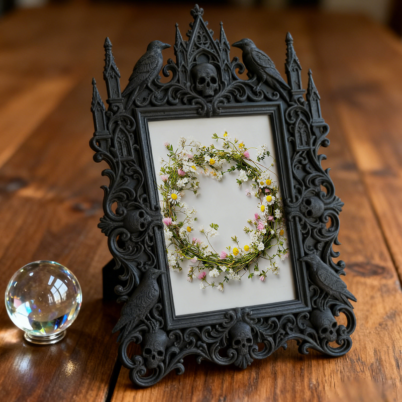 5-star-rated Gothic Dark-style Photo Frame | Gothic Body Piercing Tool Shop Decor, Photo Ornament, Dual-use Display, Sturdy Frame