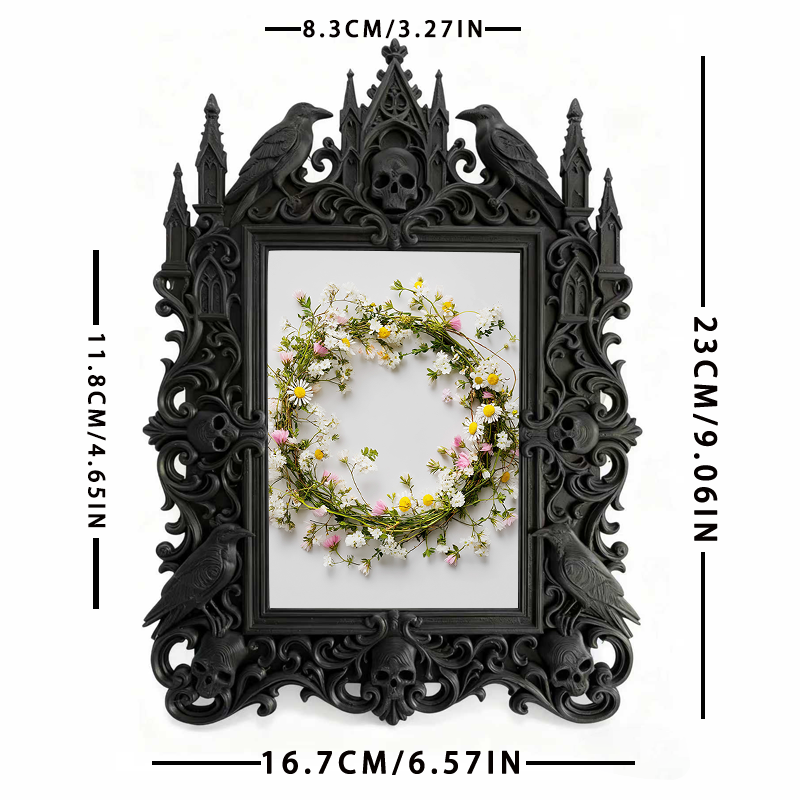 5-star-rated Gothic Dark-style Photo Frame | Gothic Body Piercing Tool Shop Decor, Photo Ornament, Dual-use Display, Sturdy Frame