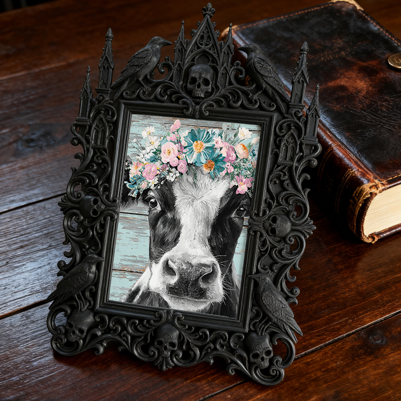 Exclusive-drop Gothic Dark-style Photo Frame | Occult Tarot Card Deck Storage Shop Decor, Photo Ornament, Wall-mountable & Tabletop, Collect