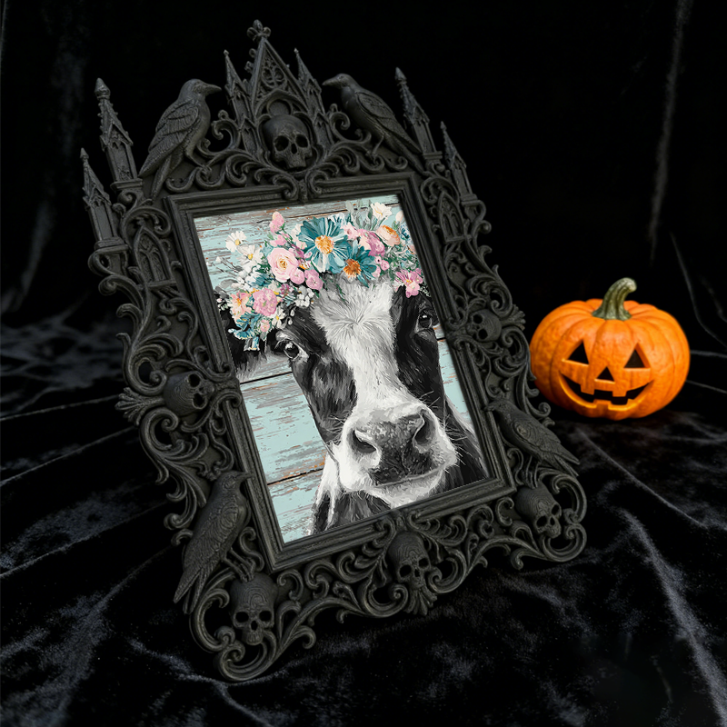 Exclusive-drop Gothic Dark-style Photo Frame | Occult Tarot Card Deck Storage Shop Decor, Photo Ornament, Wall-mountable & Tabletop, Collect