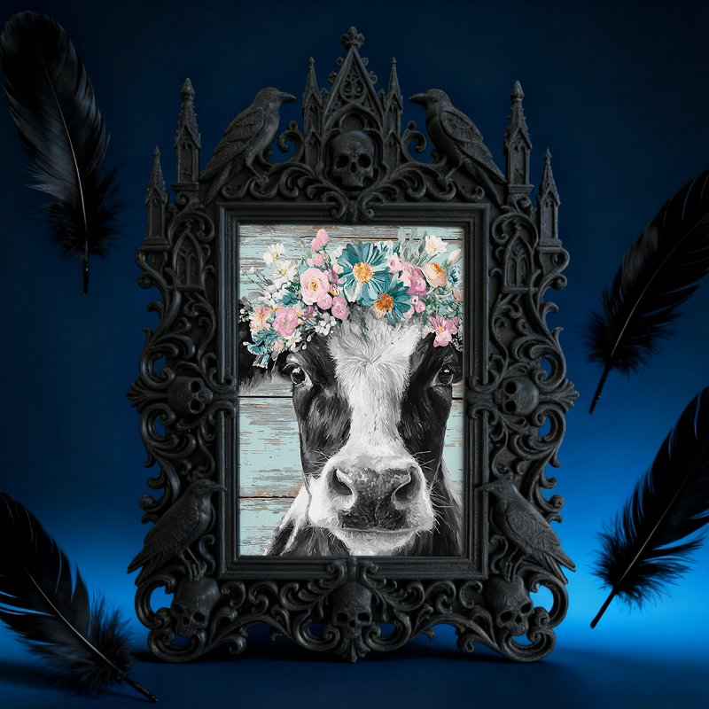 Exclusive-drop Gothic Dark-style Photo Frame | Occult Tarot Card Deck Storage Shop Decor, Photo Ornament, Wall-mountable & Tabletop, Collect