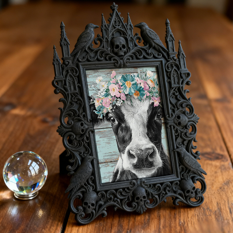 Exclusive-drop Gothic Dark-style Photo Frame | Occult Tarot Card Deck Storage Shop Decor, Photo Ornament, Wall-mountable & Tabletop, Collect