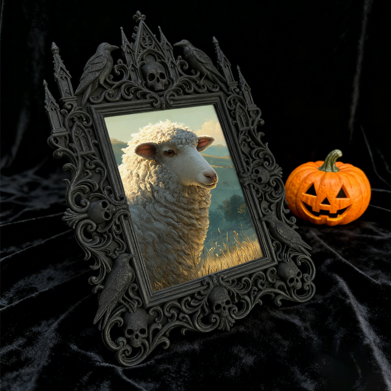 Rare-gem Gothic Dark-style Photo Frame | Werewolf-themed Hunting Knife Shop Decor, Photo Ornament, Wall/Table Dual-use, Rustic Frame