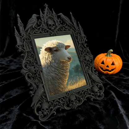 Rare-gem Gothic Dark-style Photo Frame | Werewolf-themed Hunting Knife Shop Decor, Photo Ornament, Wall/Table Dual-use, Rustic Frame