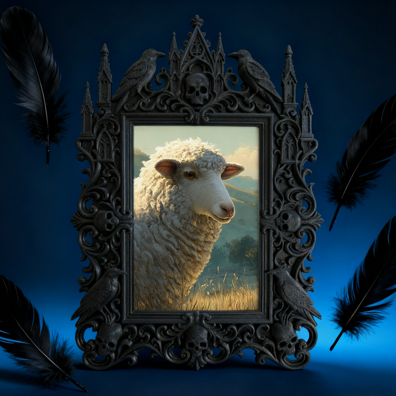 Rare-gem Gothic Dark-style Photo Frame | Werewolf-themed Hunting Knife Shop Decor, Photo Ornament, Wall/Table Dual-use, Rustic Frame