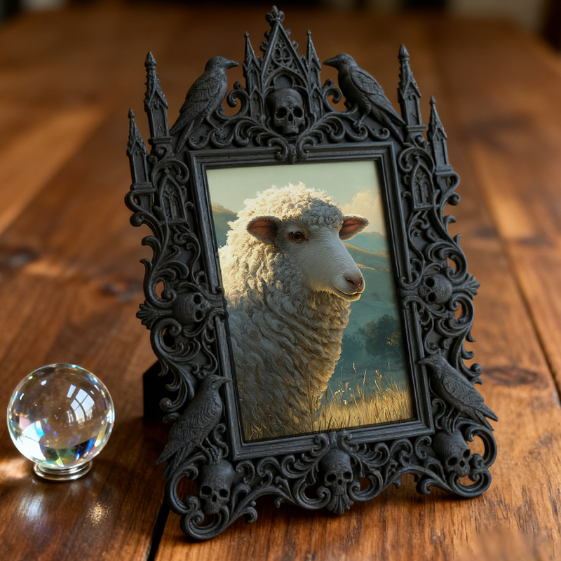 Rare-gem Gothic Dark-style Photo Frame | Werewolf-themed Hunting Knife Shop Decor, Photo Ornament, Wall/Table Dual-use, Rustic Frame