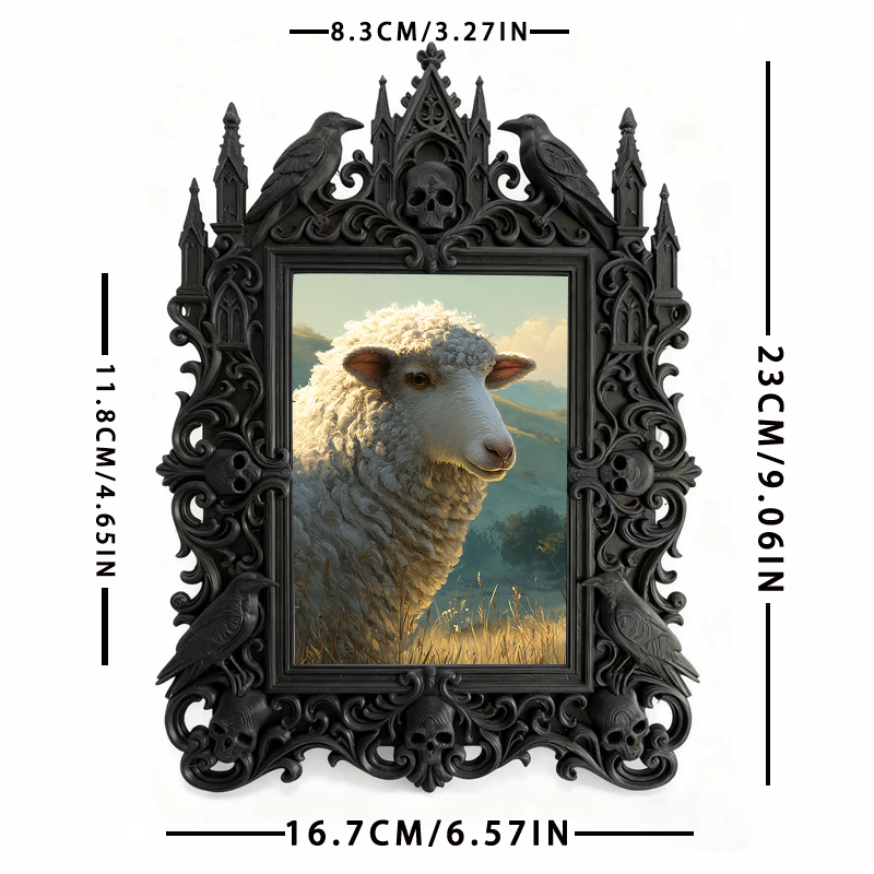 Rare-gem Gothic Dark-style Photo Frame | Werewolf-themed Hunting Knife Shop Decor, Photo Ornament, Wall/Table Dual-use, Rustic Frame