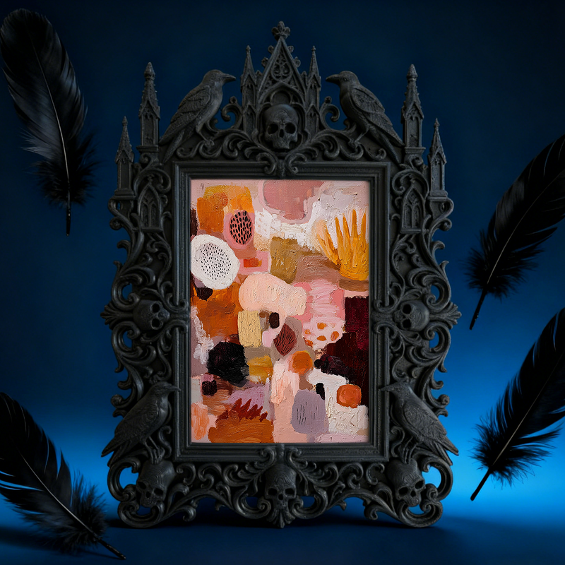Reel-famous Gothic Dark-style Photo Frame | Gothic Eyelash Glue Remover Shop Decor, Photo Ornament, Wall-mountable & Tabletop, High-gloss Fr