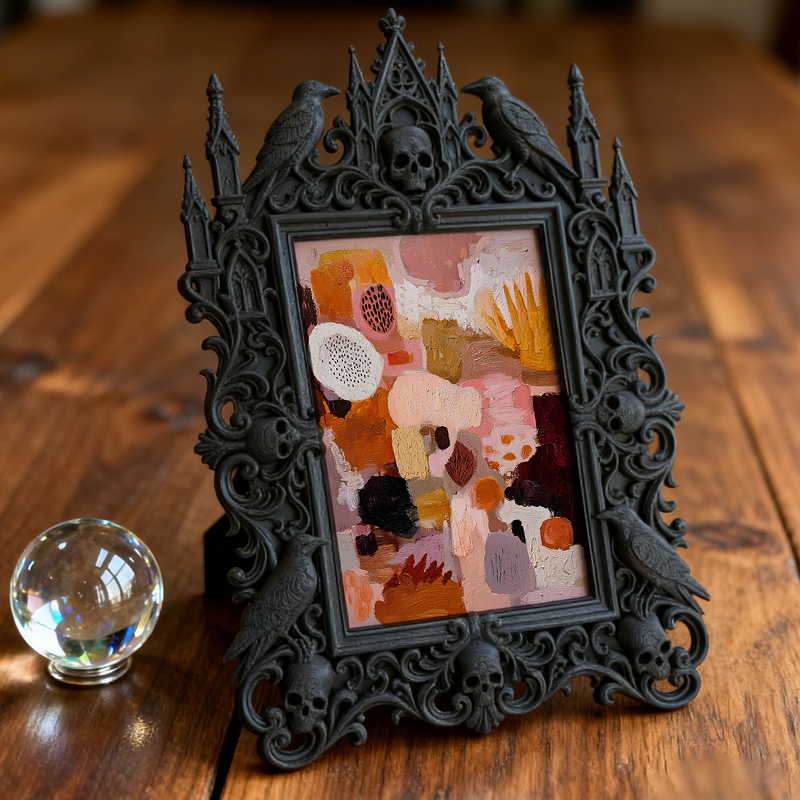 Reel-famous Gothic Dark-style Photo Frame | Gothic Eyelash Glue Remover Shop Decor, Photo Ornament, Wall-mountable & Tabletop, High-gloss Fr