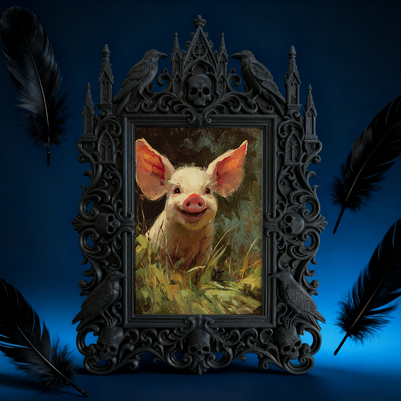 Customer-raved Gothic Dark-style Photo Frame | Horror Movie Character Statue Shop Decor, Photo Ornament, Dual-use Display, Minimalist Frame
