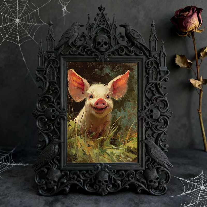 Customer-raved Gothic Dark-style Photo Frame | Horror Movie Character Statue Shop Decor, Photo Ornament, Dual-use Display, Minimalist Frame