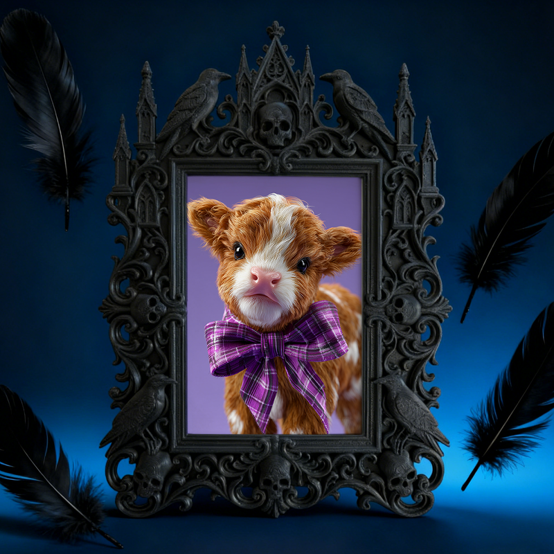 Luxe-dark Gothic Dark-style Photo Frame | Dark Calligraphy Paper Shop Decor, Photo Ornament, Wall-mountable & Tabletop, Practical Frame