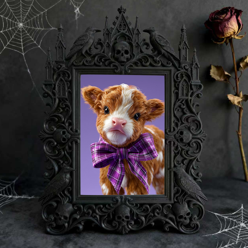 Luxe-dark Gothic Dark-style Photo Frame | Dark Calligraphy Paper Shop Decor, Photo Ornament, Wall-mountable & Tabletop, Practical Frame