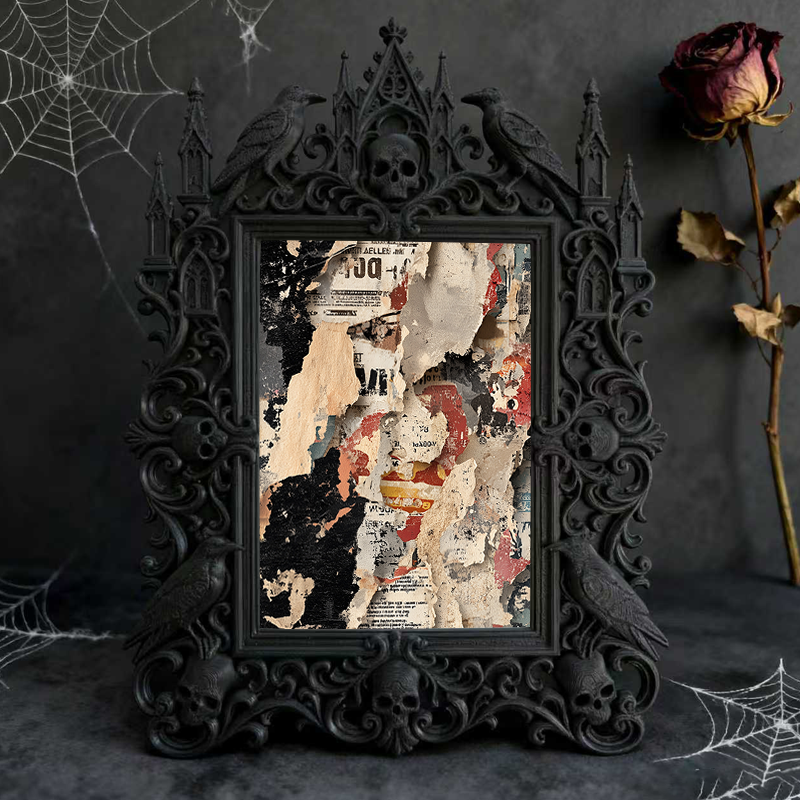 Hard-to-find Gothic Dark-style Photo Frame | Vampire Cosplay Wig Storage Shop Decor, Photo Ornament, Wall/Table Dual-use, Artistic Frame