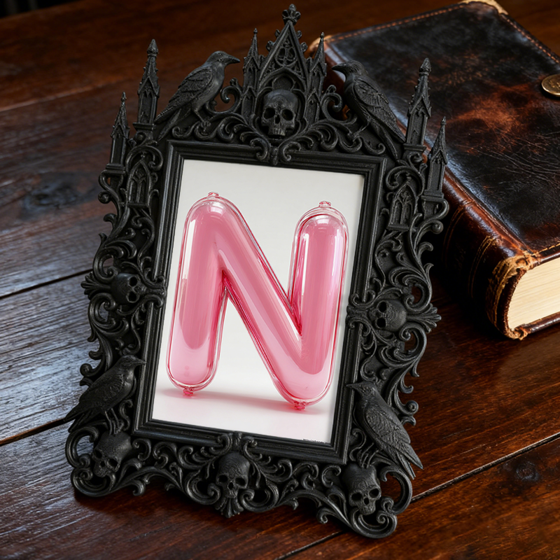 Sturdy-built Gothic Dark-style Photo Frame | Gothic Custom Leather Notebook Shop Decor, Photo Ornament, Dual-use Display, Wear-resistant Fra