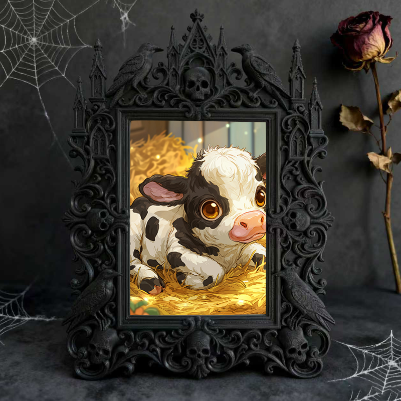 Elegant-spooky Gothic Dark-style Photo Frame | Paranormal Themed Gift Wrap Shop Decor, Photo Ornament, Wall-mountable & Tabletop, Elegant Fr
