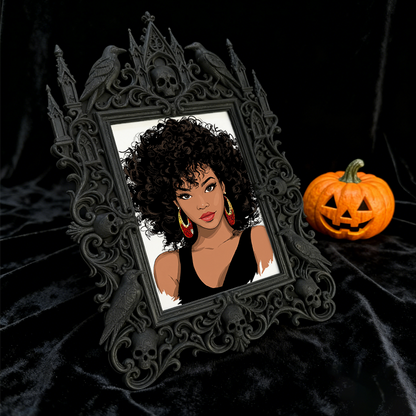 Cute-spooky Gothic Dark-style Photo Frame | Gothic Pet Halloween Pumpkin Costume Shop Decor, Photo Ornament, Dual-use Display, Cute Frame