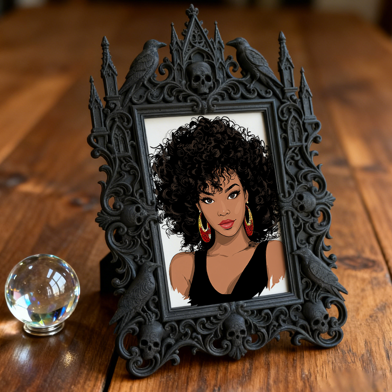 Cute-spooky Gothic Dark-style Photo Frame | Gothic Pet Halloween Pumpkin Costume Shop Decor, Photo Ornament, Dual-use Display, Cute Frame