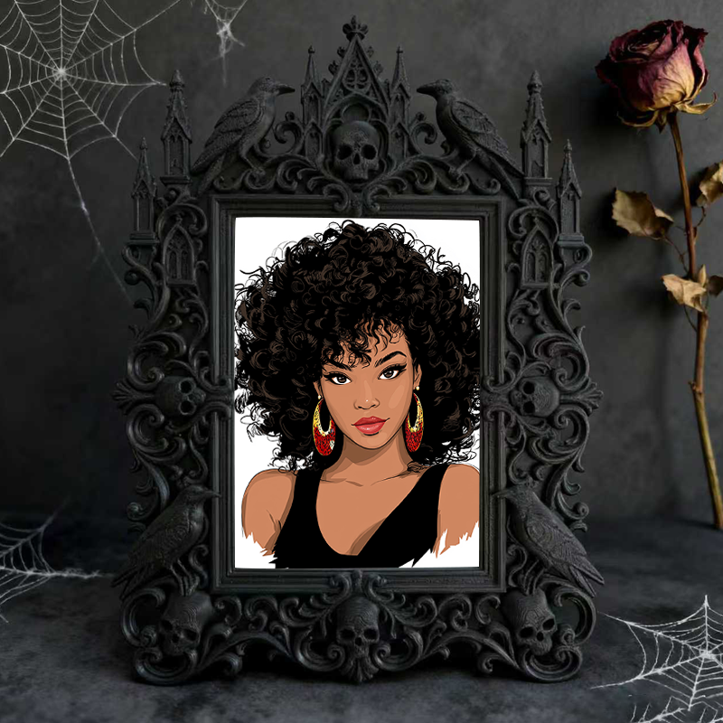 Cute-spooky Gothic Dark-style Photo Frame | Gothic Pet Halloween Pumpkin Costume Shop Decor, Photo Ornament, Dual-use Display, Cute Frame