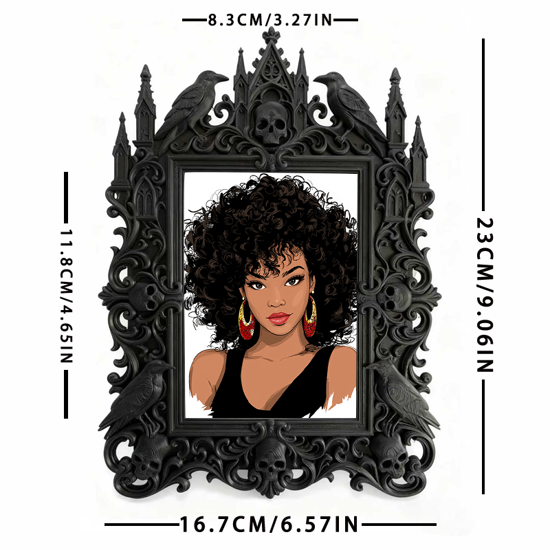 Cute-spooky Gothic Dark-style Photo Frame | Gothic Pet Halloween Pumpkin Costume Shop Decor, Photo Ornament, Dual-use Display, Cute Frame