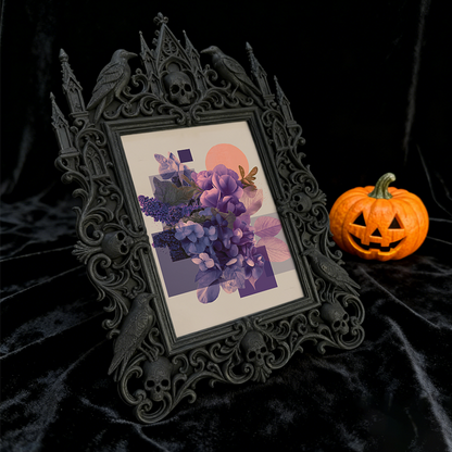 Viral-favorite Gothic Dark-style Photo Frame | Gothic Living Room Bookshelf Decor, Photo Ornament, Wall-mountable & Tabletop, Plastic Frame