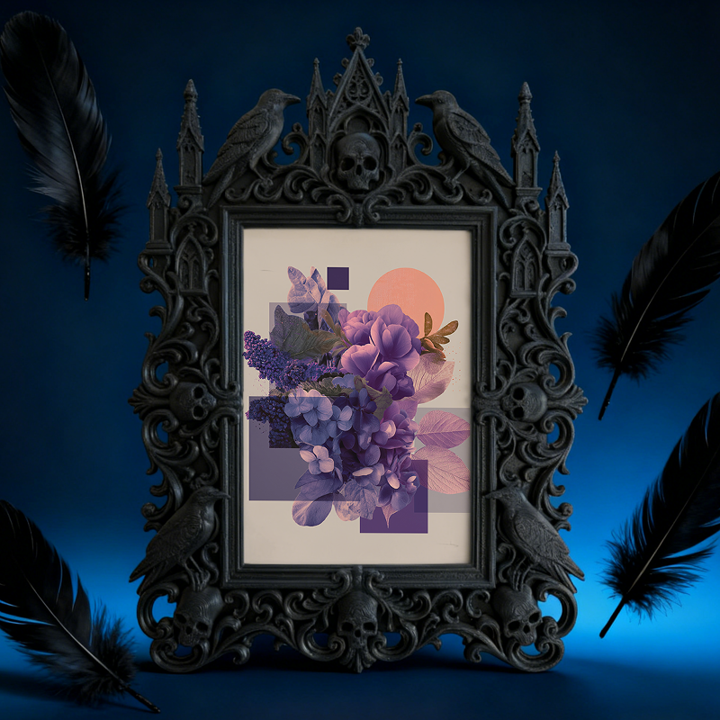 Viral-favorite Gothic Dark-style Photo Frame | Gothic Living Room Bookshelf Decor, Photo Ornament, Wall-mountable & Tabletop, Plastic Frame