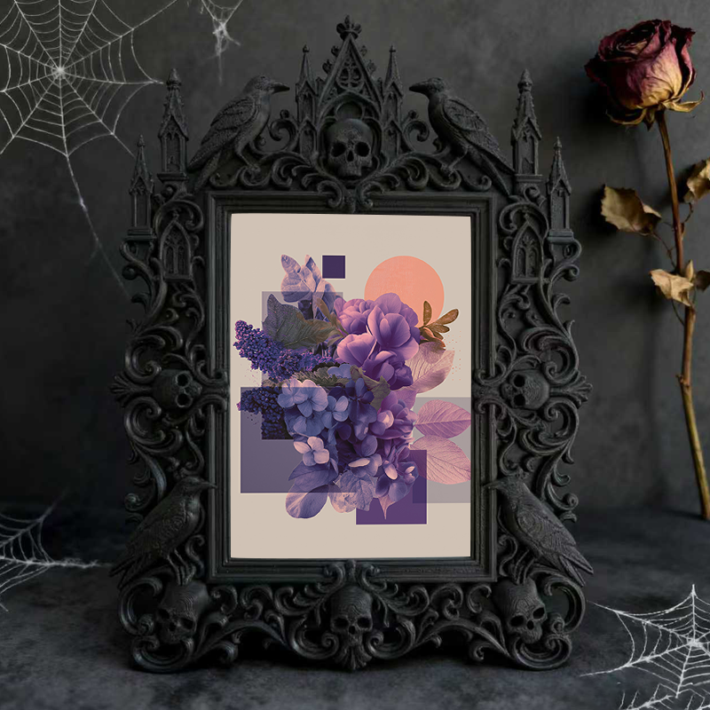 Viral-favorite Gothic Dark-style Photo Frame | Gothic Living Room Bookshelf Decor, Photo Ornament, Wall-mountable & Tabletop, Plastic Frame