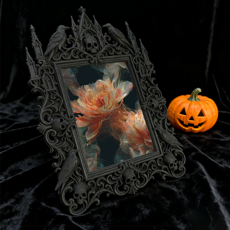 Insta-popular Gothic Dark-style Photo Frame | Dark Academia Dormitory Desk Organizer Decor, Photo Ornament, Wall/Table Dual-use, Durable Fra