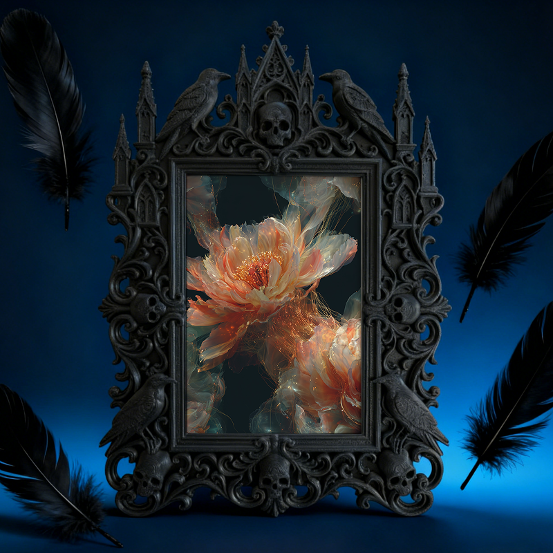 Insta-popular Gothic Dark-style Photo Frame | Dark Academia Dormitory Desk Organizer Decor, Photo Ornament, Wall/Table Dual-use, Durable Fra