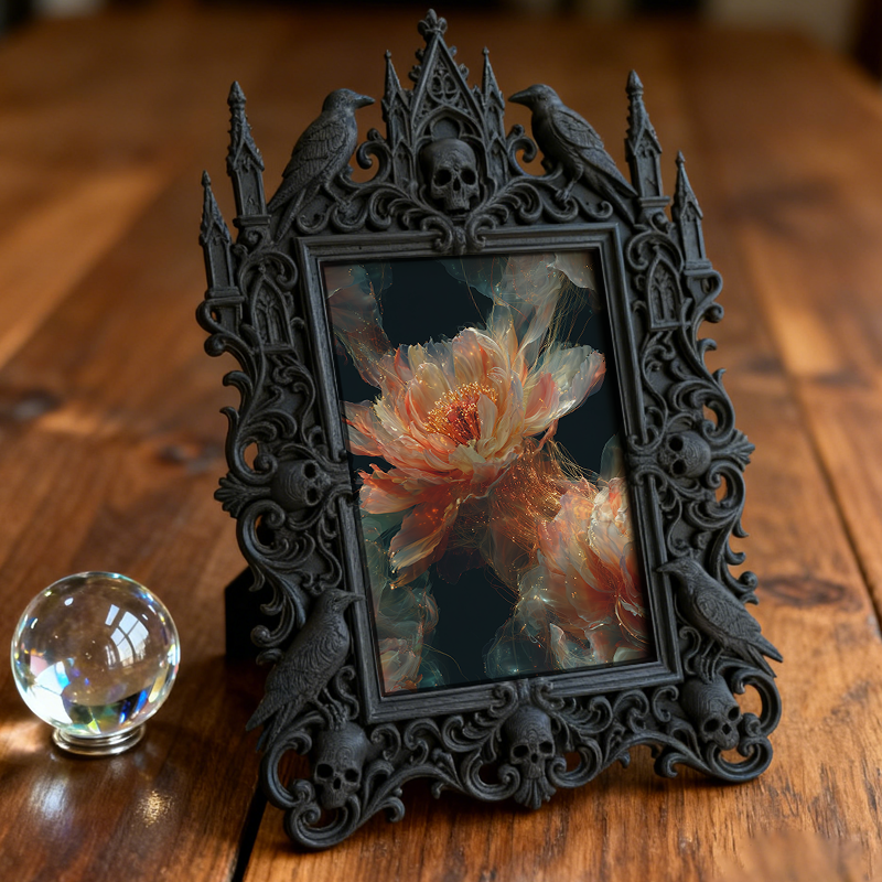 Insta-popular Gothic Dark-style Photo Frame | Dark Academia Dormitory Desk Organizer Decor, Photo Ornament, Wall/Table Dual-use, Durable Fra
